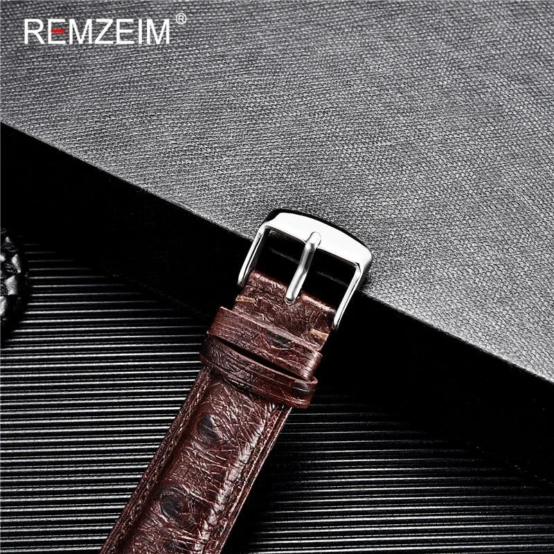 Colorful Ostrich Pattern Cowhide Leather Watch Strap | Quick Release