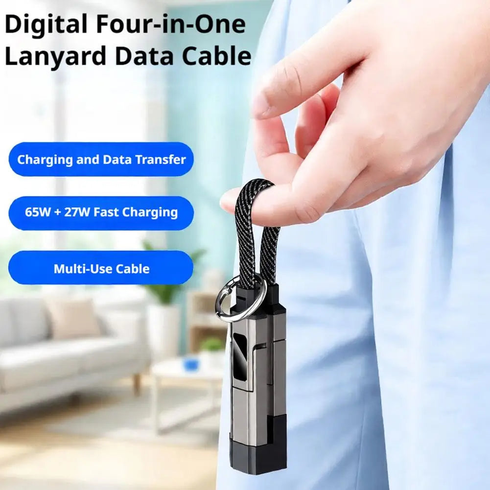4 in 1 Keychain Charging Cable | Versatile USB C Cable with Display