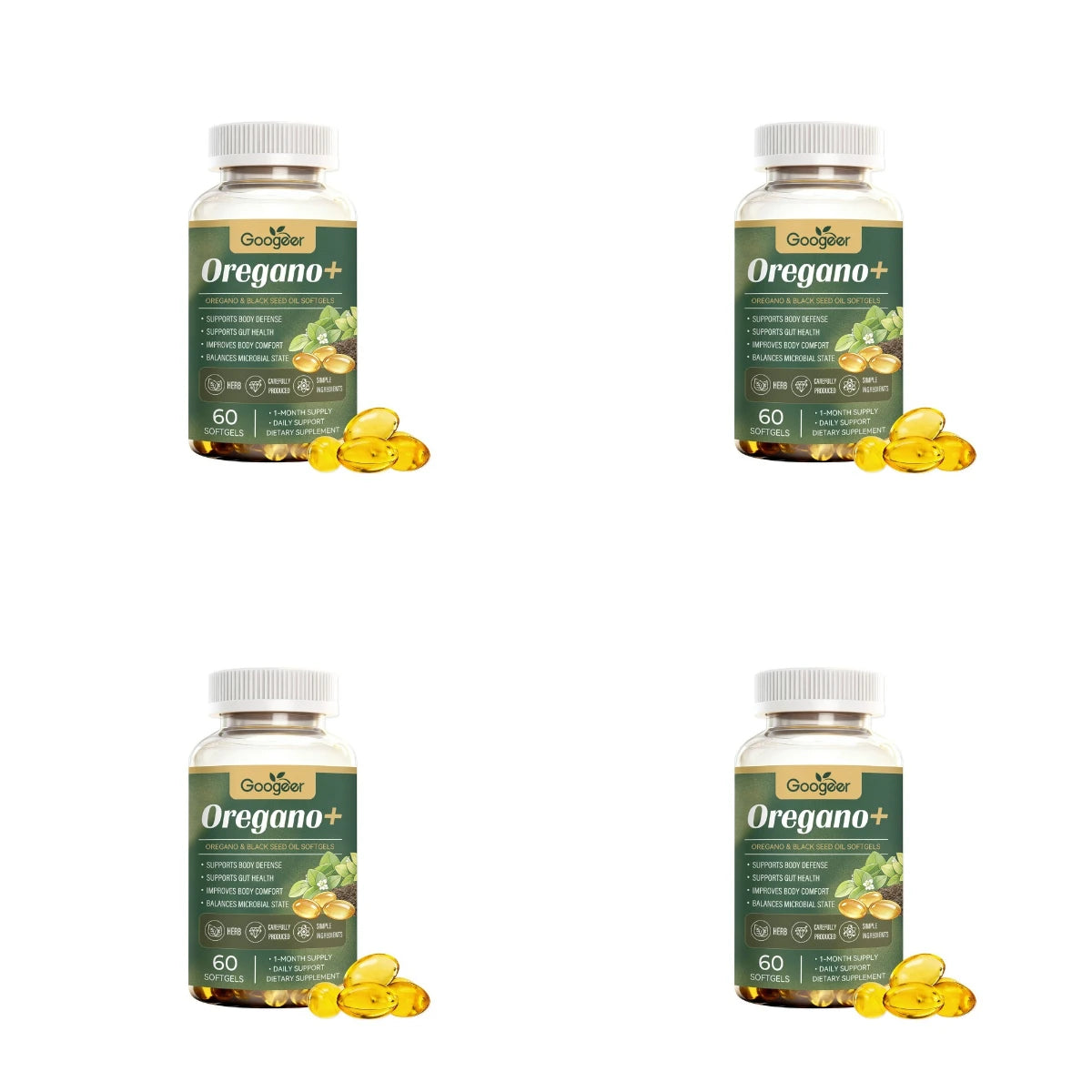 Oregano & Black Seed Oil Softgels | Gut Health Support Formula