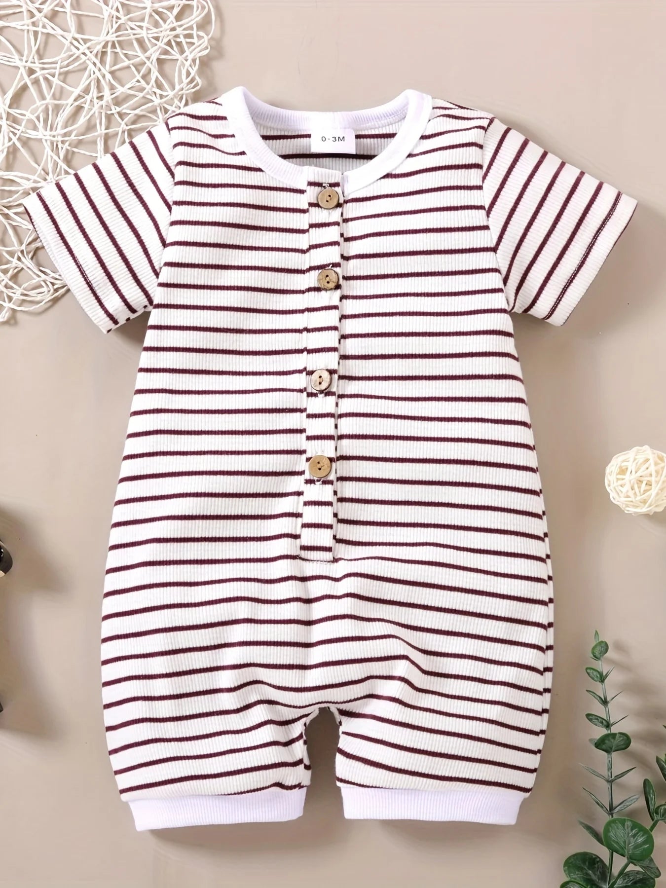 Summer Baby Stripe Short Sleeve Onesie | Color Block Romper Suit