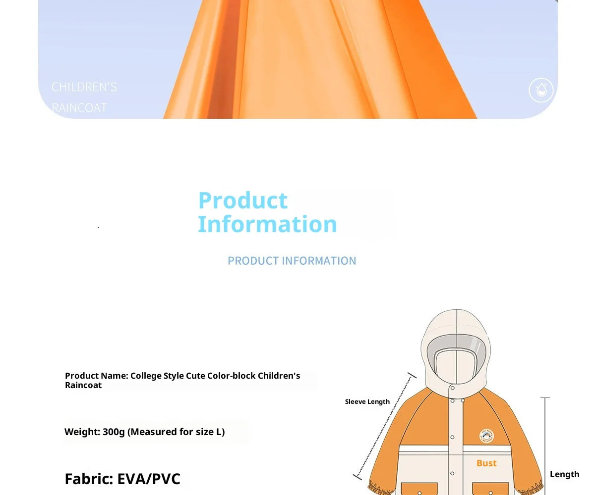 Children's Waterproof Raincoat with Fun Backpack | Stylish & Durable