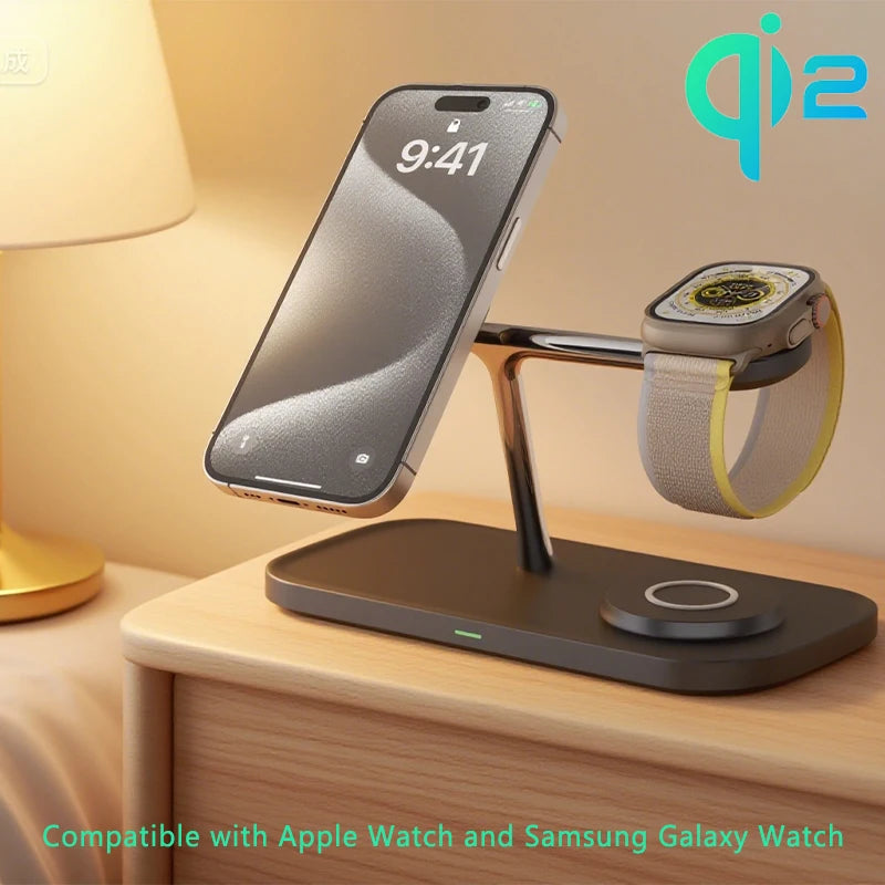 3-in-1 Magnetic Wireless Charger | Fast Charging Stand for Apple Devices