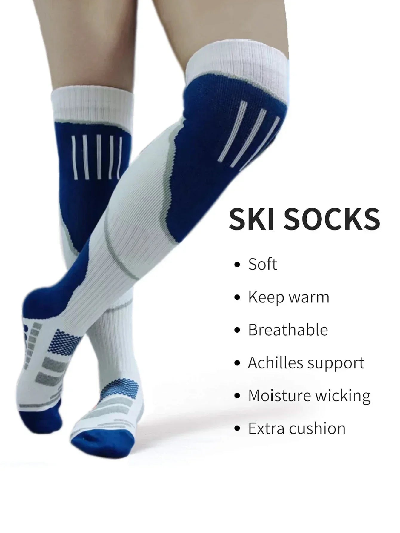 Winter Ski Cold Weather Knee-high Socks for Snow Sports