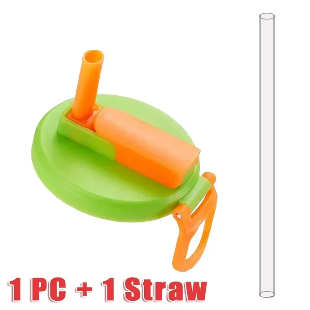 Reusable Silicone Can Lids With Straws - Leak-Proof & Eco-Friendly