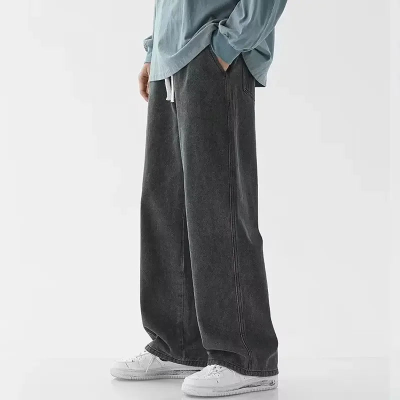 Men's Loose Straight Wide Leg Jeans | Effortless Korean Style Fashion