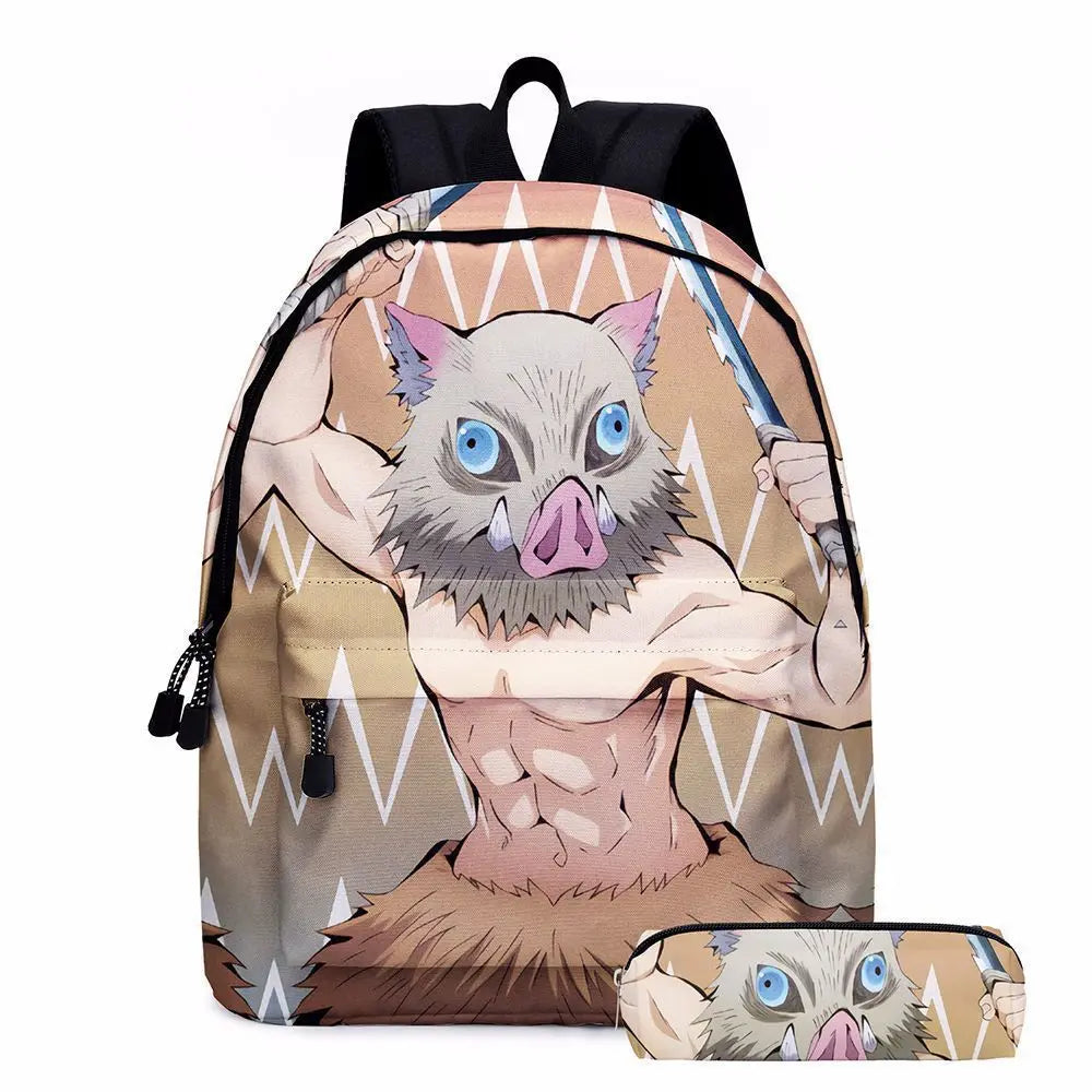 Anime Demon Slayer Backpack Set | Stylish Schoolbag & Pen Bag