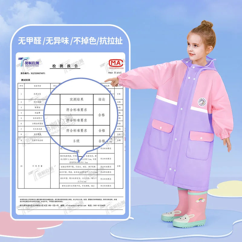 Children's Waterproof Raincoat with Fun Backpack | Stylish & Durable