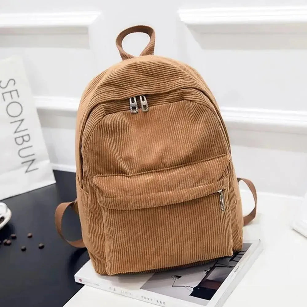 Trendy Corduroy Backpacks for Students | Stylish School Bags