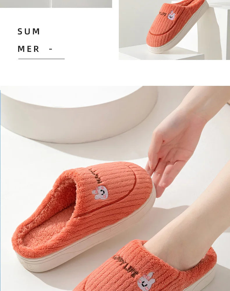 Warm Cotton Slippers for Women | Cozy Non-Slip Indoor Shoes