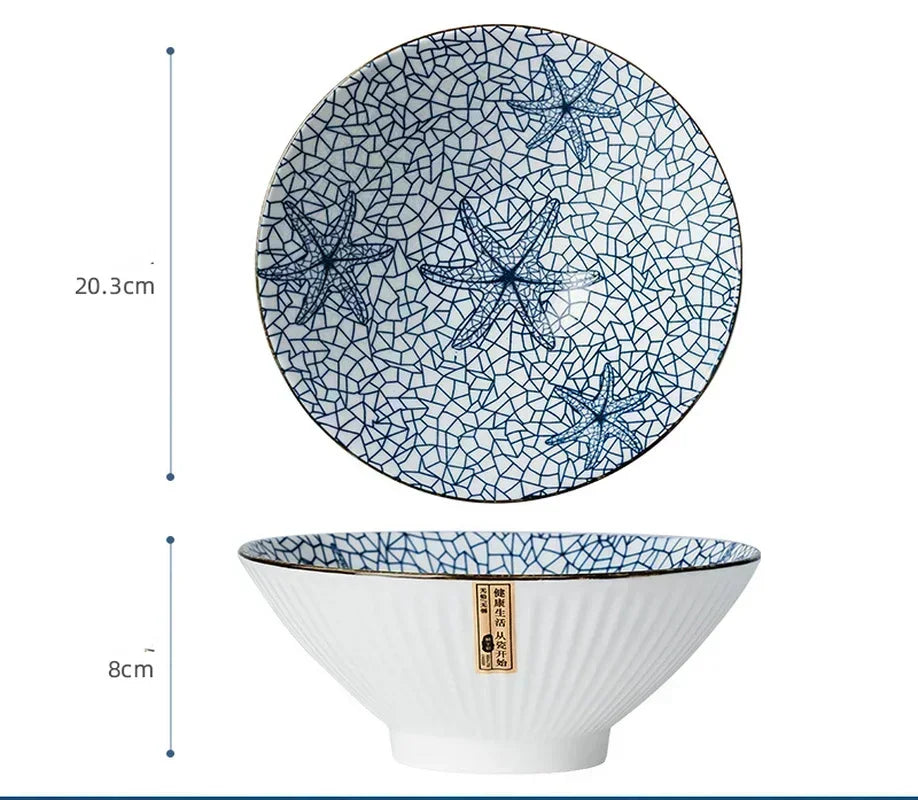 Japanese-style Ceramic Douli Bowl | Elegant Soup & Ramen Dish