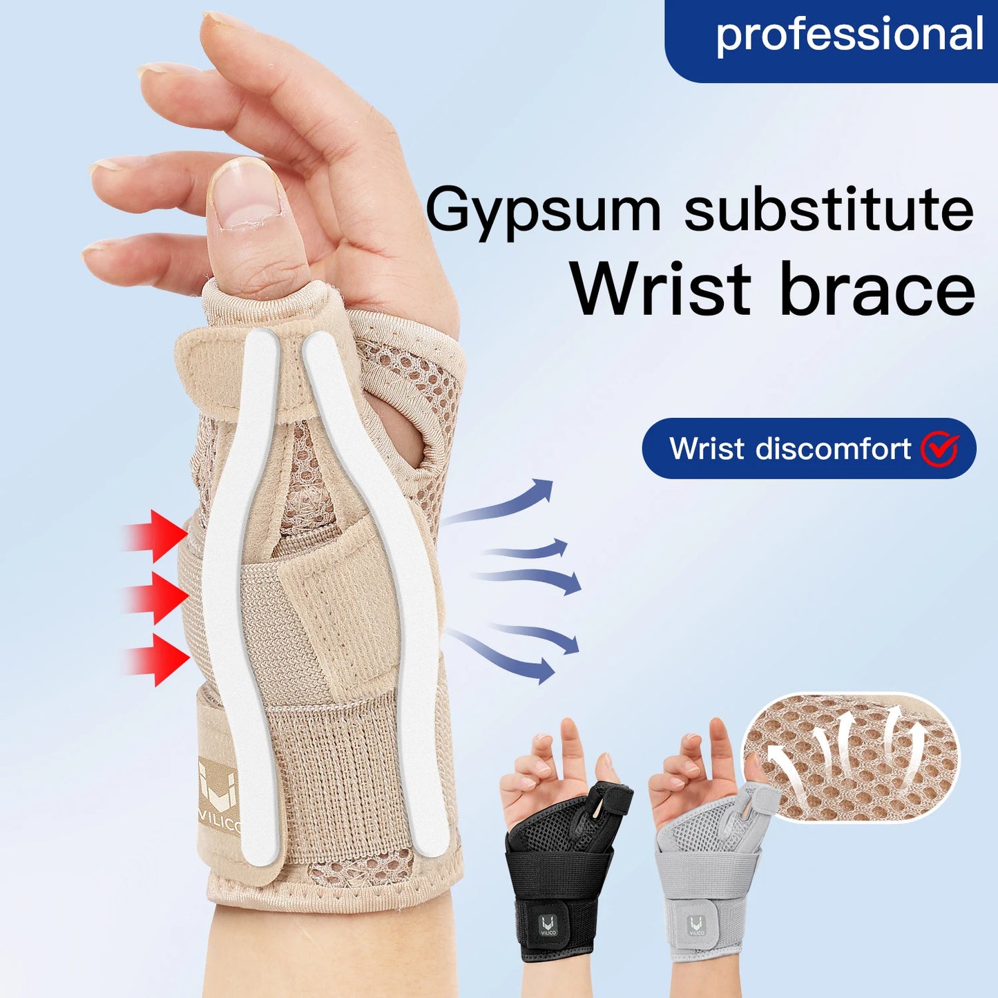 Adjustable Flexible Splint Wrist Thumb Support Brace for Pain Relief