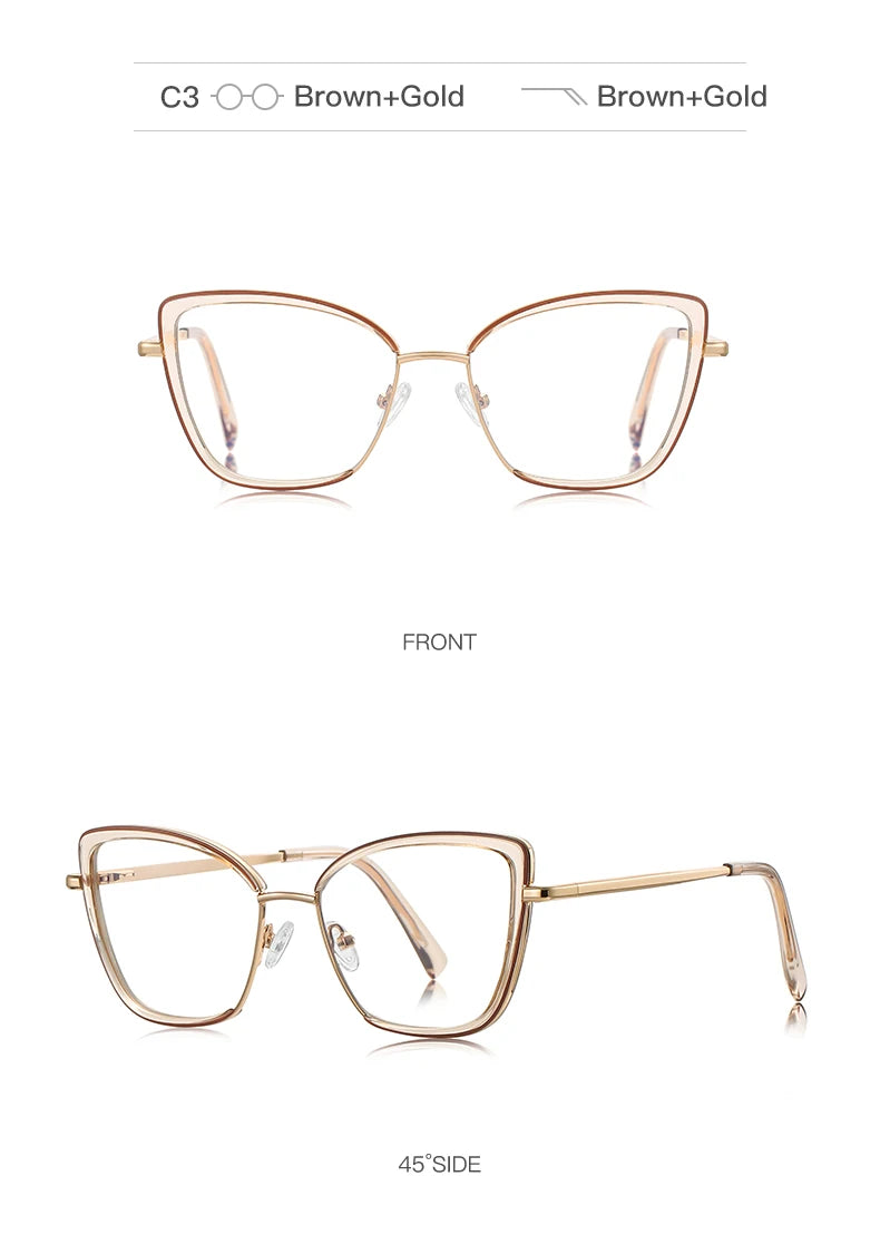 Customizable Anti Blue Light Myopia Glasses for Women | Stylish & Functional