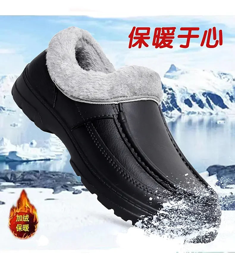 Men’s Waterproof Winter Work Slippers | Warm Anti-Slip Casual Shoes