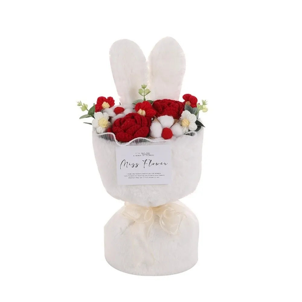 Ramo de flores de ganchillo hecho a mano | Set de regalo creativo de rosas tejidas