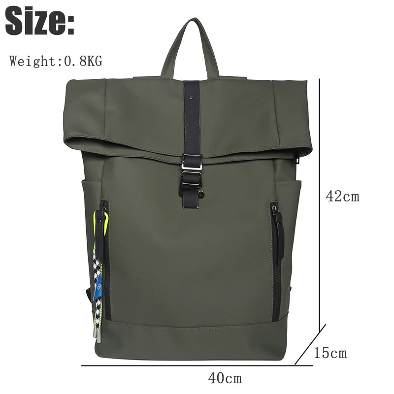 Women's Large Nylon Roll Top Backpack | Versatile Travel Companion