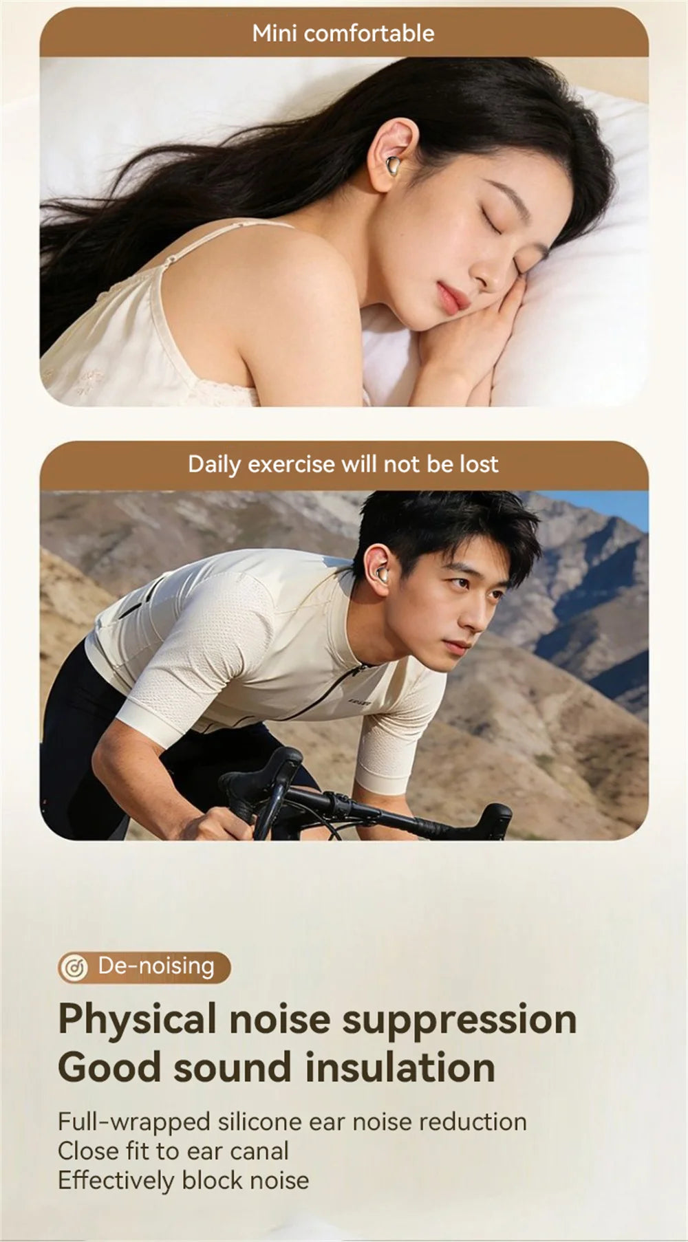Fashion Plated In-ear Wireless Dual-Earphone Sports Earplugs Long Battery Life ENC Noise Reduction HD Call Couple Creative Gift