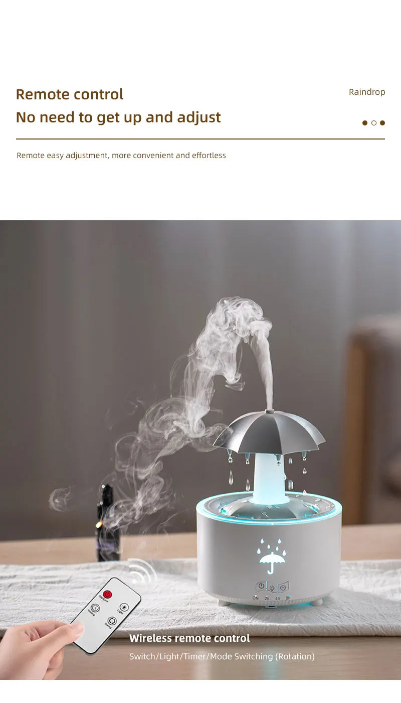 Cloud Rain Humidifier & Aroma Diffuser | Remote Control Night Light