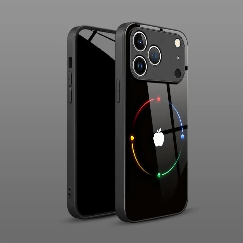 Colorful Halo Tempered Glass Phone Case | Full Coverage Protection