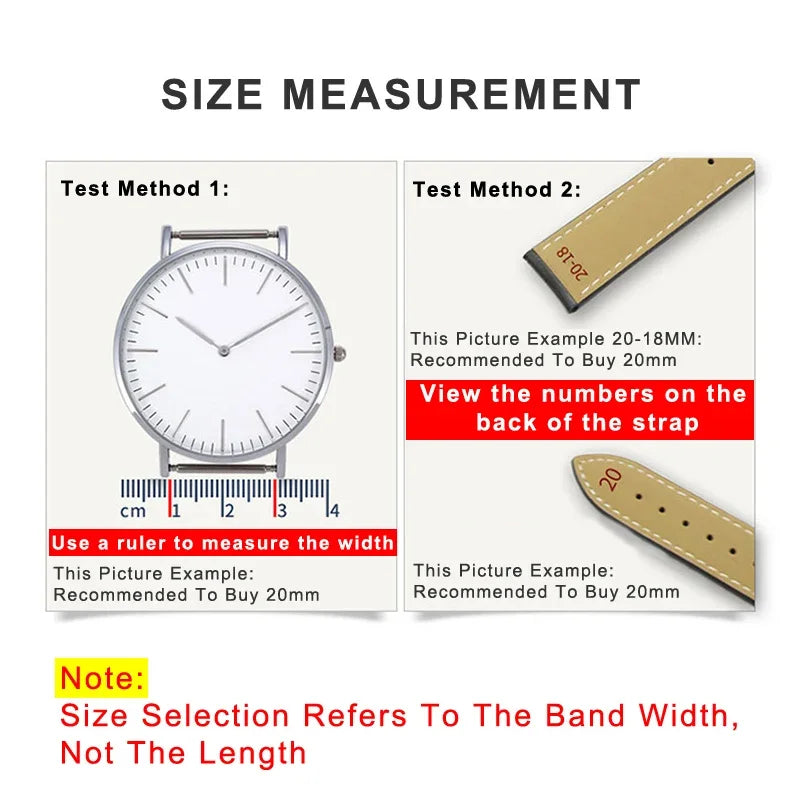 Premium Leather Watch Band Replacement Straps for Classic Watches