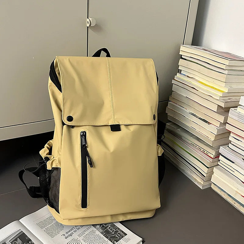 Large Waterproof Leather Backpack for Travel & Business - Unisex