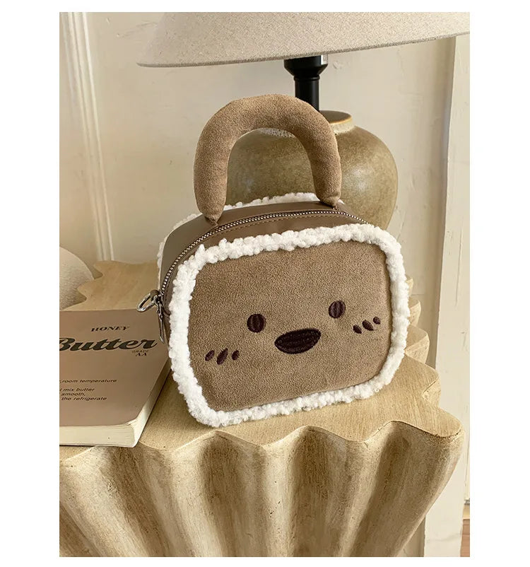 Plush Bear Commuter Bag | Cozy Lamb Fleece Shoulder Crossbody