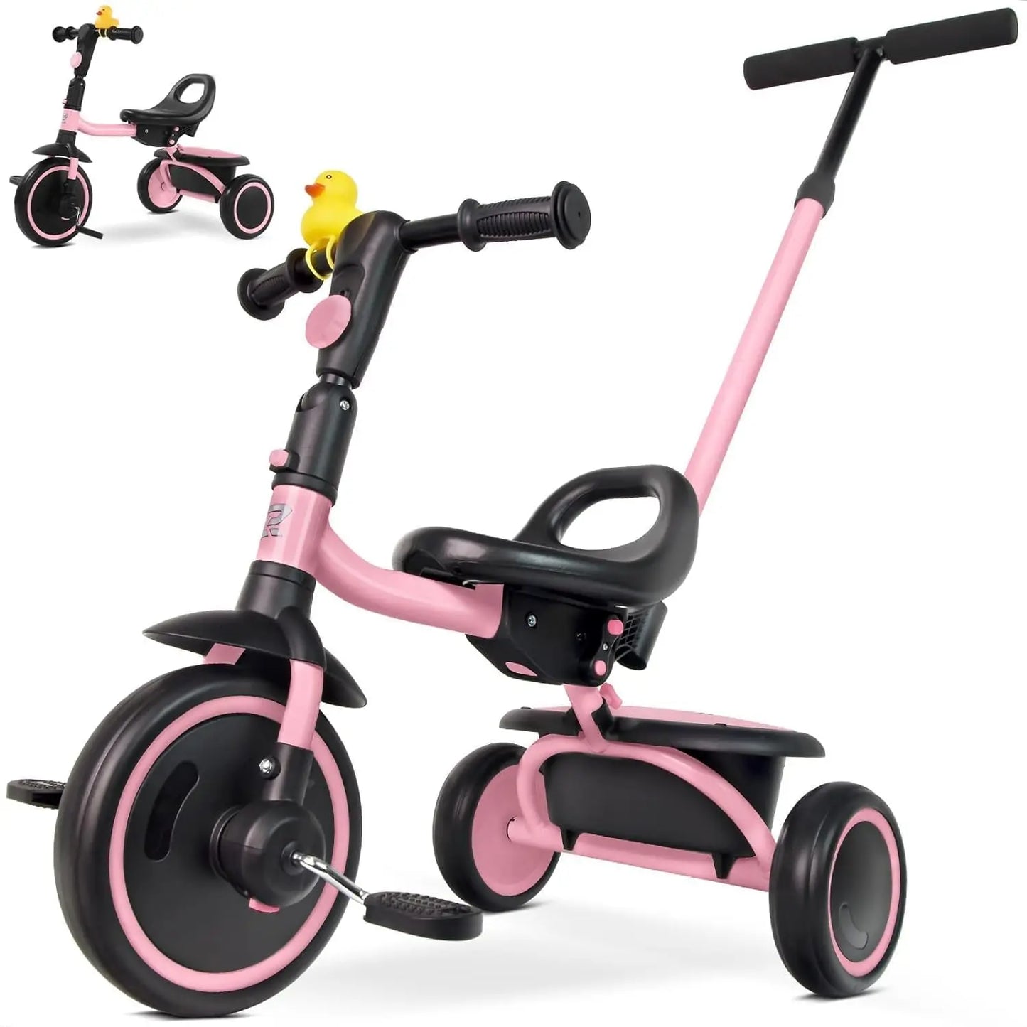 Adjustable Toddler Tricycle with Push Handle | Fun Ride-On Toy
