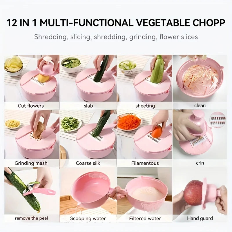 12-in-1 Multi-Functional Vegetable Chopper Slicer | Efficient Kitchen Tool