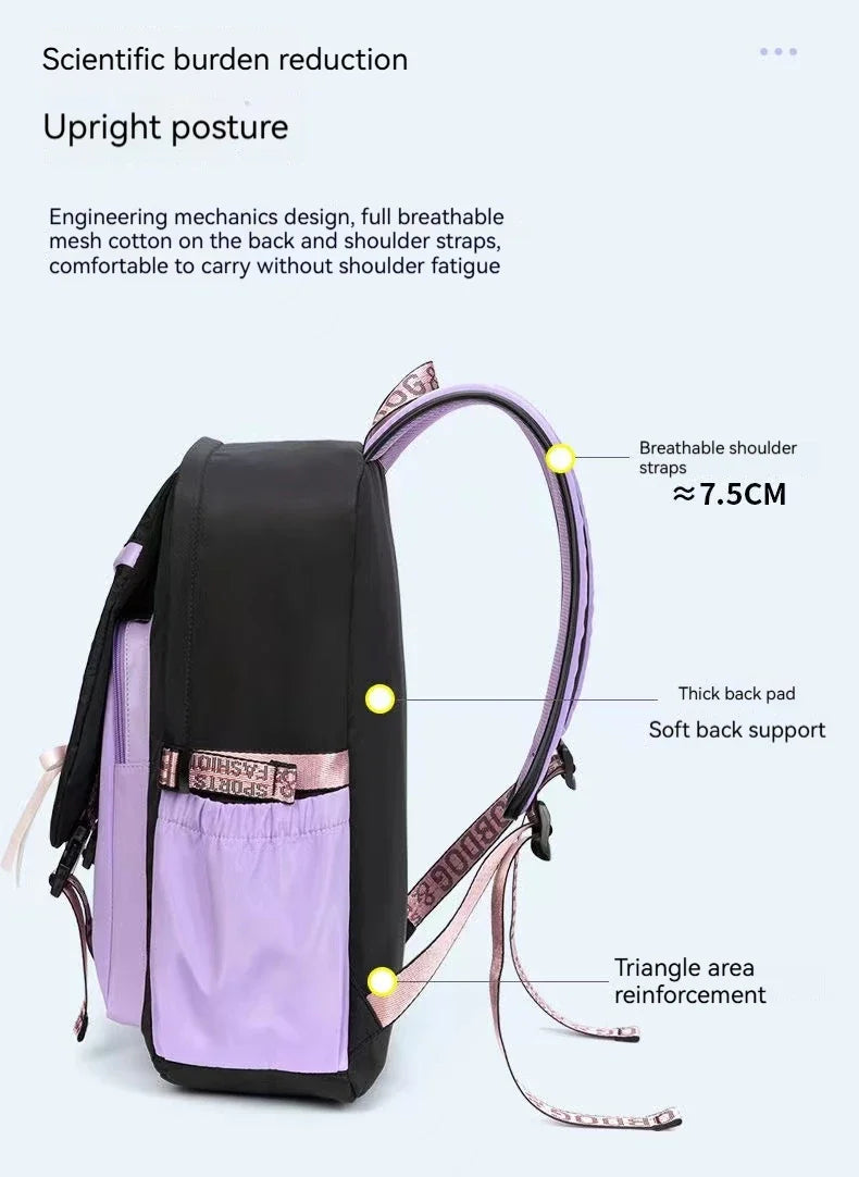 Cute Nylon Schoolbag Backpack for Teenagers | Durable & Stylish