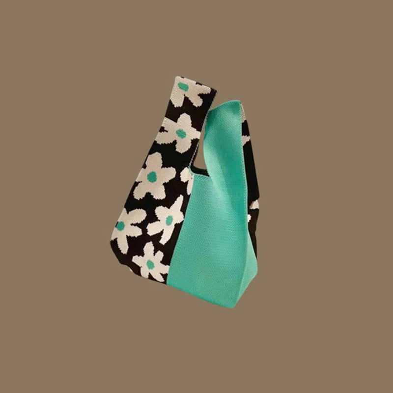 Chic Handmade Knit Mini Knot Wrist Bag for Women | Casual Tote