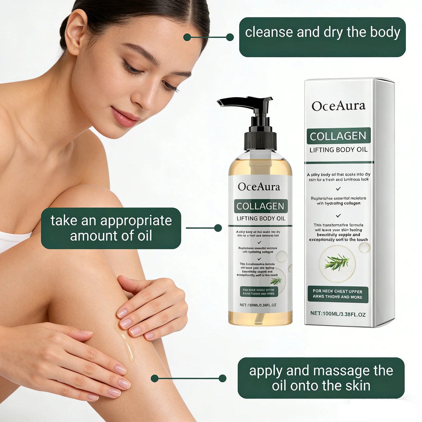 Collagen Body Oil for Skin Tightening and Elasticity Enhancement