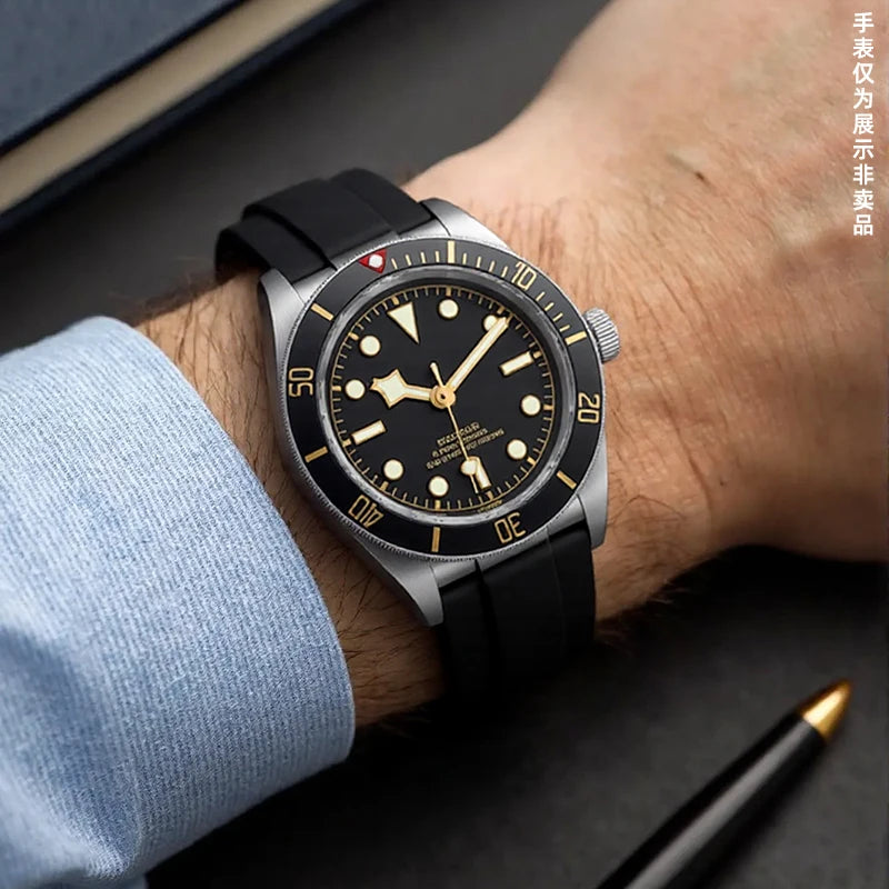 Soft Rubber Watch Strap | Quick Release Diver Band for All Watches