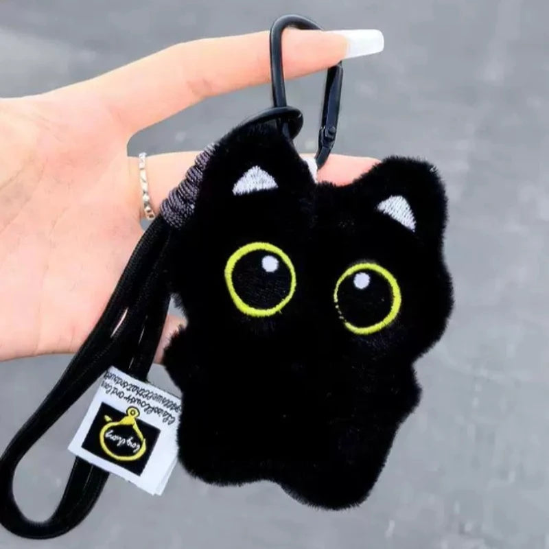 Cute Black Kitty Plush Keychains | Adorable Soft Kawaii Cat Dolls