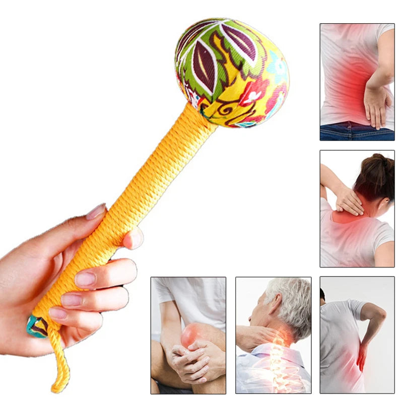 Long-Handled Wormwood Massage Hammer for Stress Relief