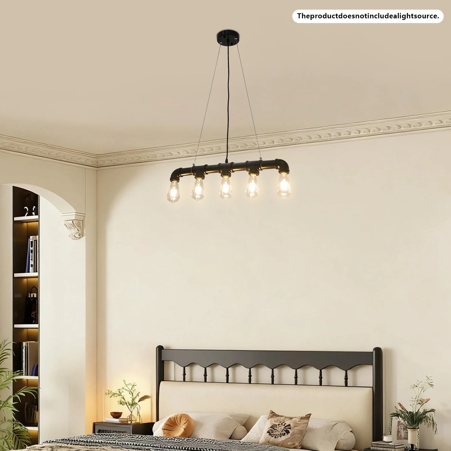 E27 Antique Water Pipe Chandelier | Industrial Loft Ceiling Lamp