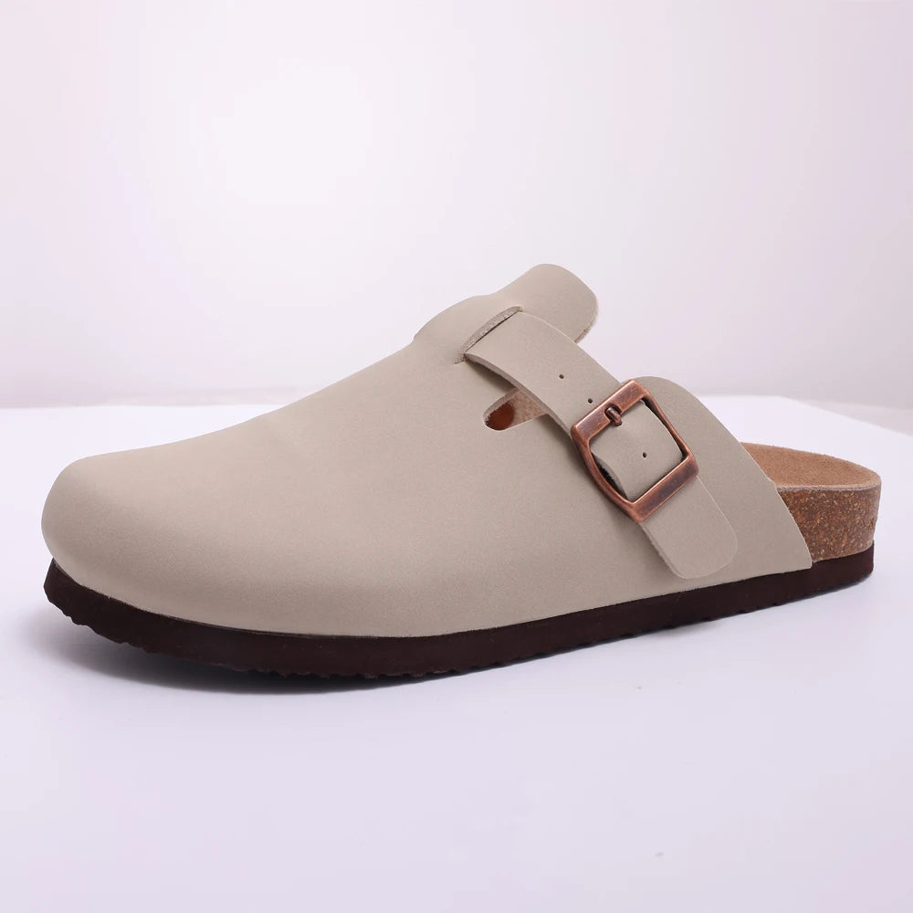 Shevalues Suede Clogs For Women Men Summer Cork Mules Soft Footbed Sandals With Arch Support  New Leisure Fashion Genuine Clogs