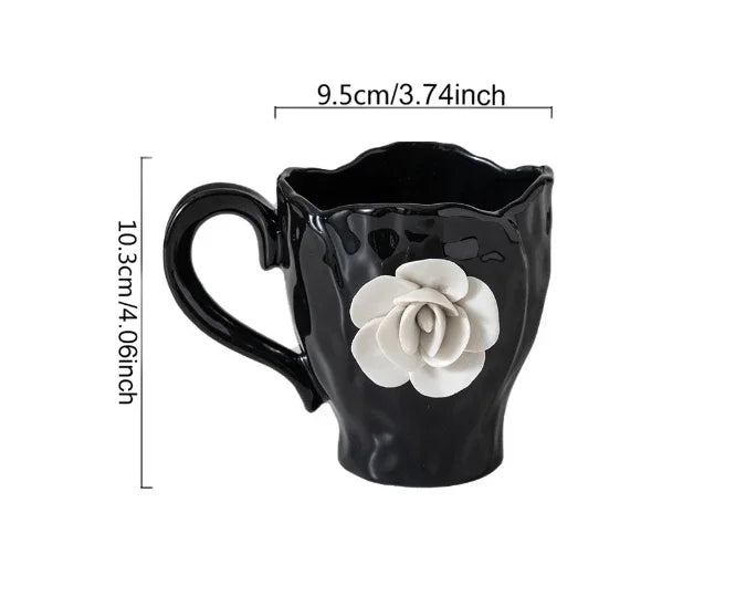 Elegant 3D Rose Ceramic Coffee Mugs | Stylish Drinkware for Every Occasion