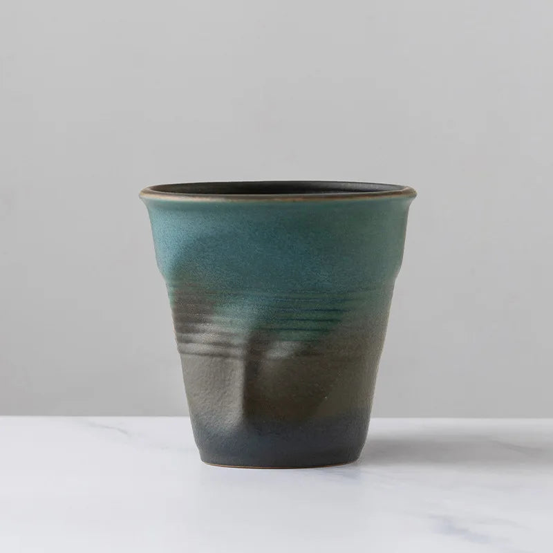 Creative Japanese Retro Ceramic Coffee Mugs | Stylish Latte Cups