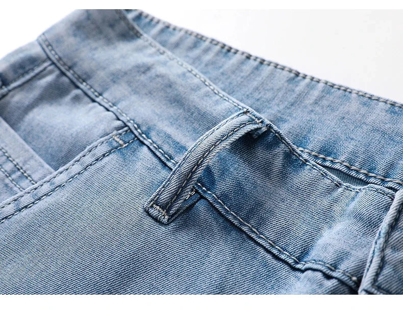 Men's Summer Thin Jeans | Soft Breathable Denim Casual Trousers