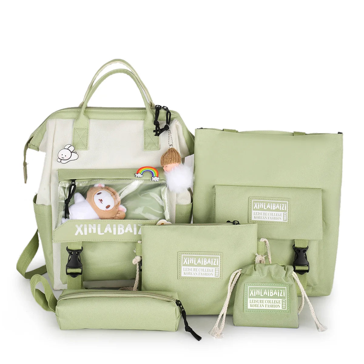 Large Capacity Kids Backpack | Versatile Nylon School Bag Set