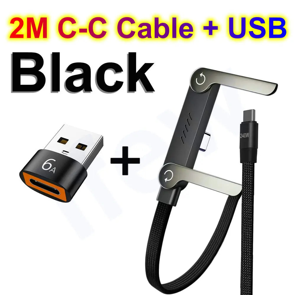 240W Quick Charge Foldable Phone Charger with Stand Holder