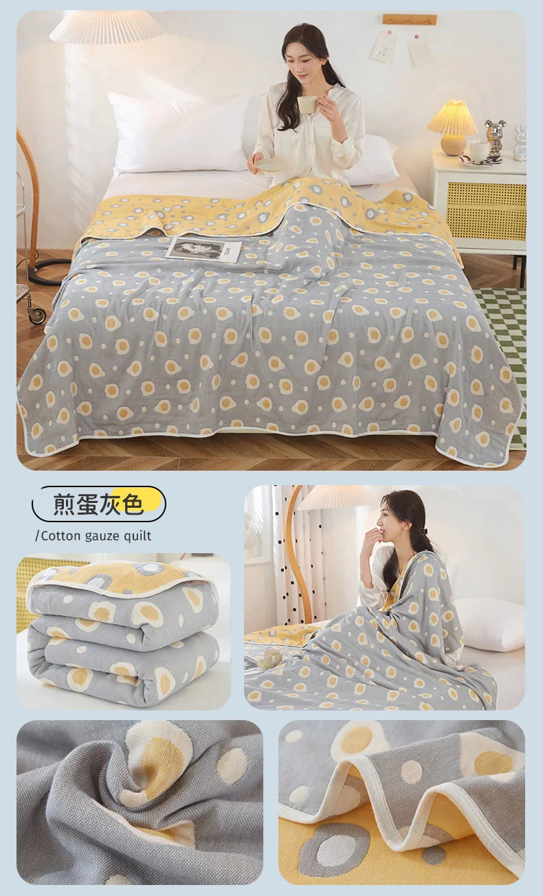 Breathable Summer Quilt | Multi-functional Cotton Towel Blanket