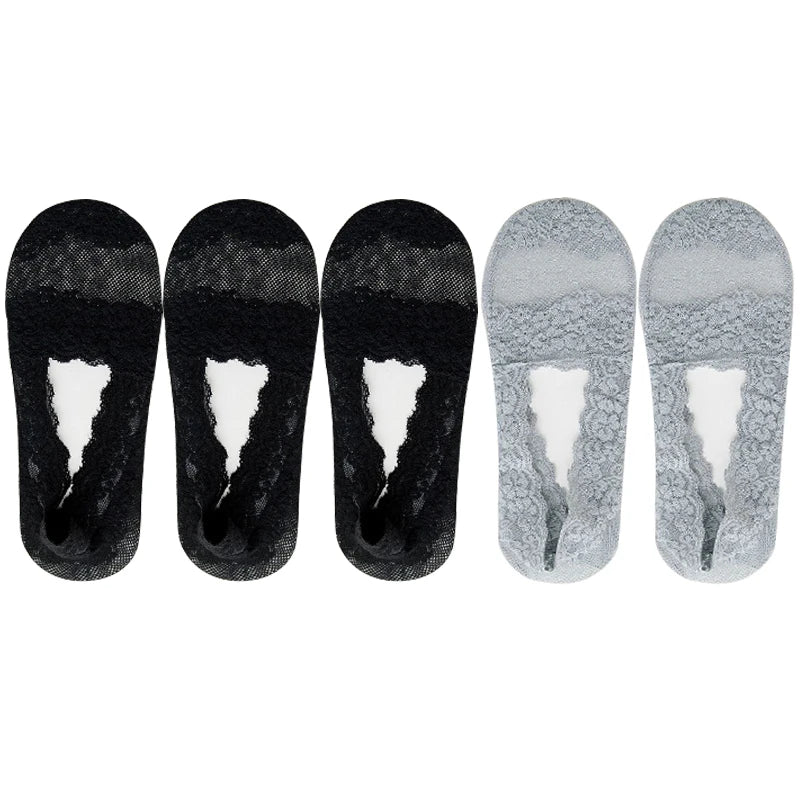 Women's Lace Invisible Ankle Socks | Chic No-Show Comfort