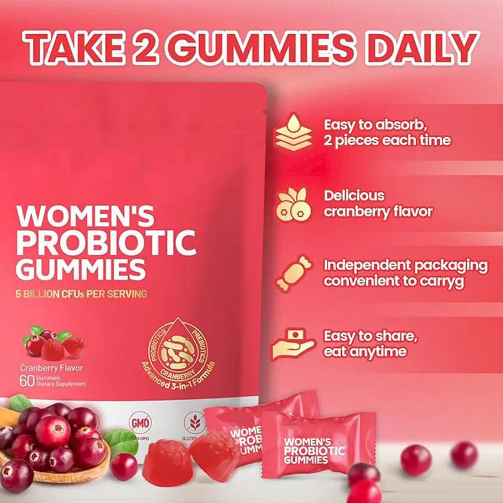 Women's Probiotic Cranberry Gummies | Urinary & Digestive Health