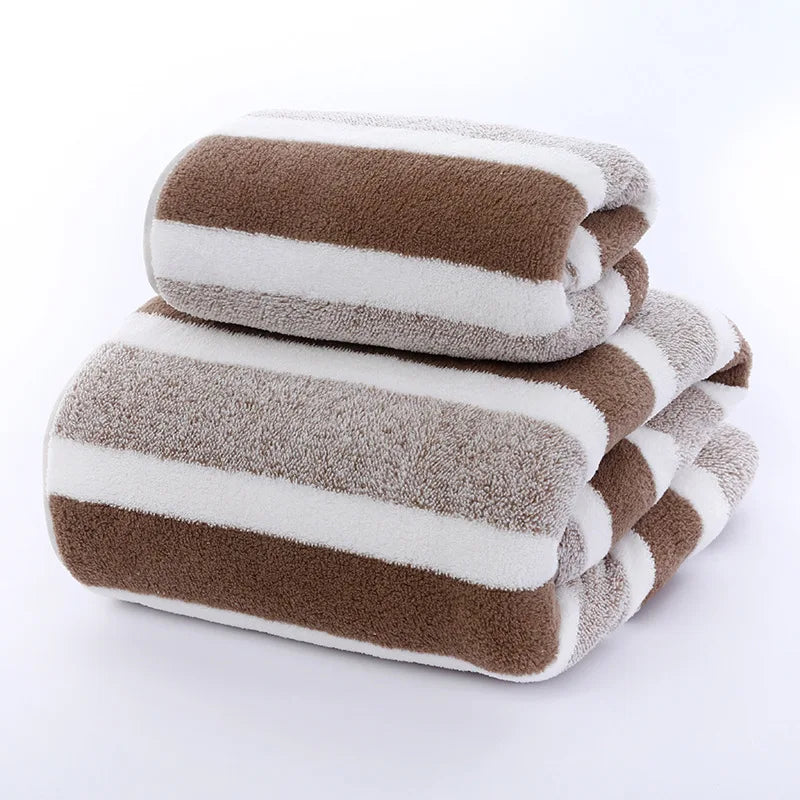 Soft Striped Towel Set | Quick Drying & Absorbent Towels