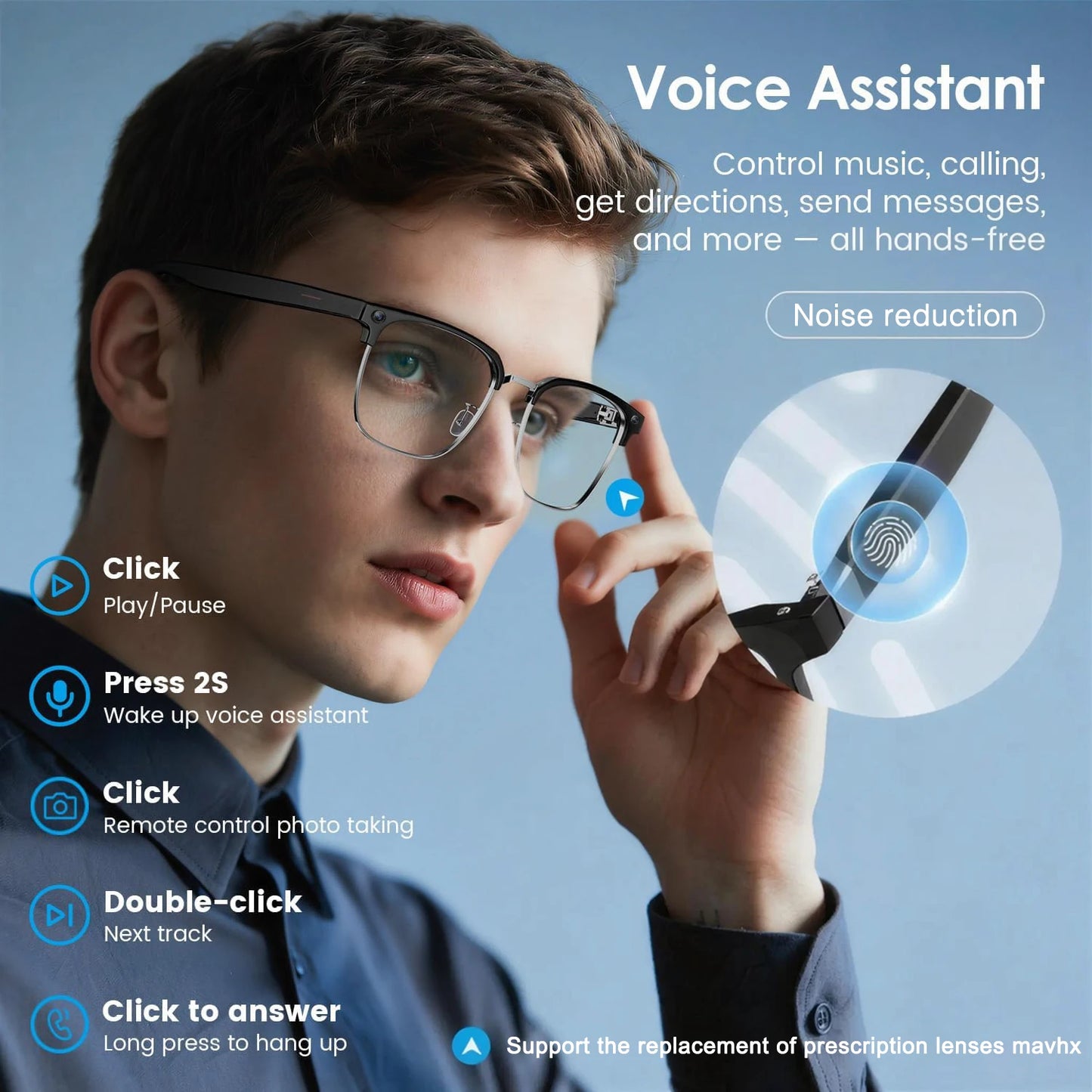 Smart Camera Glasses for Men | Video Recording & AI Features