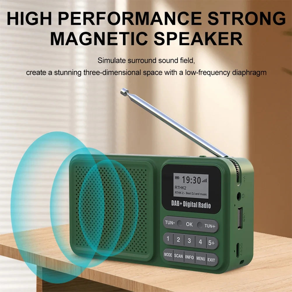 Portable Solar-Powered DAB+ Digital Radio with Bluetooth Speaker