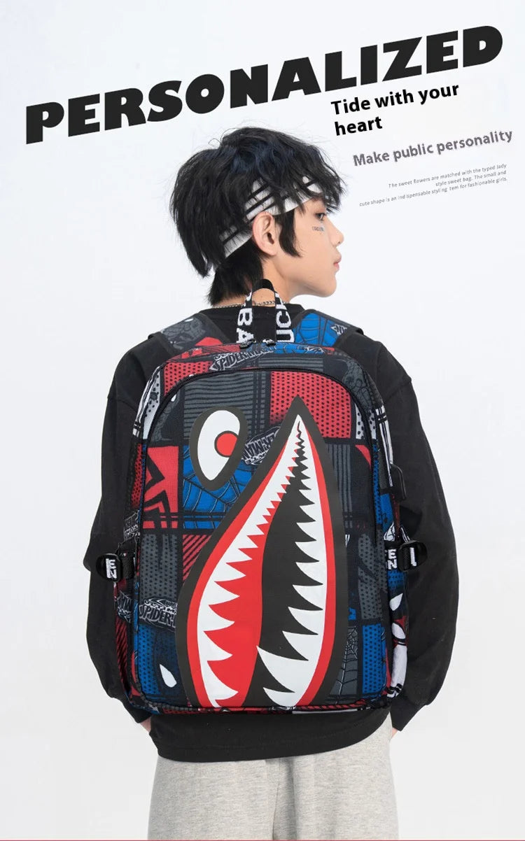 Stylish Shark Pack Backpack for Kids | Durable School Travel Bag