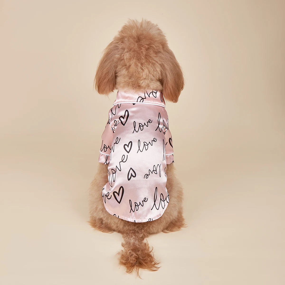 Soft Dog Heart Pattern Shirts | Comfortable Pet Pajamas for Small Dogs