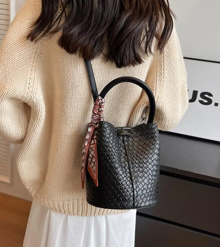 Bolso de cubo chic para mujer | Bolso de mano tejido de moda para cada ocasión