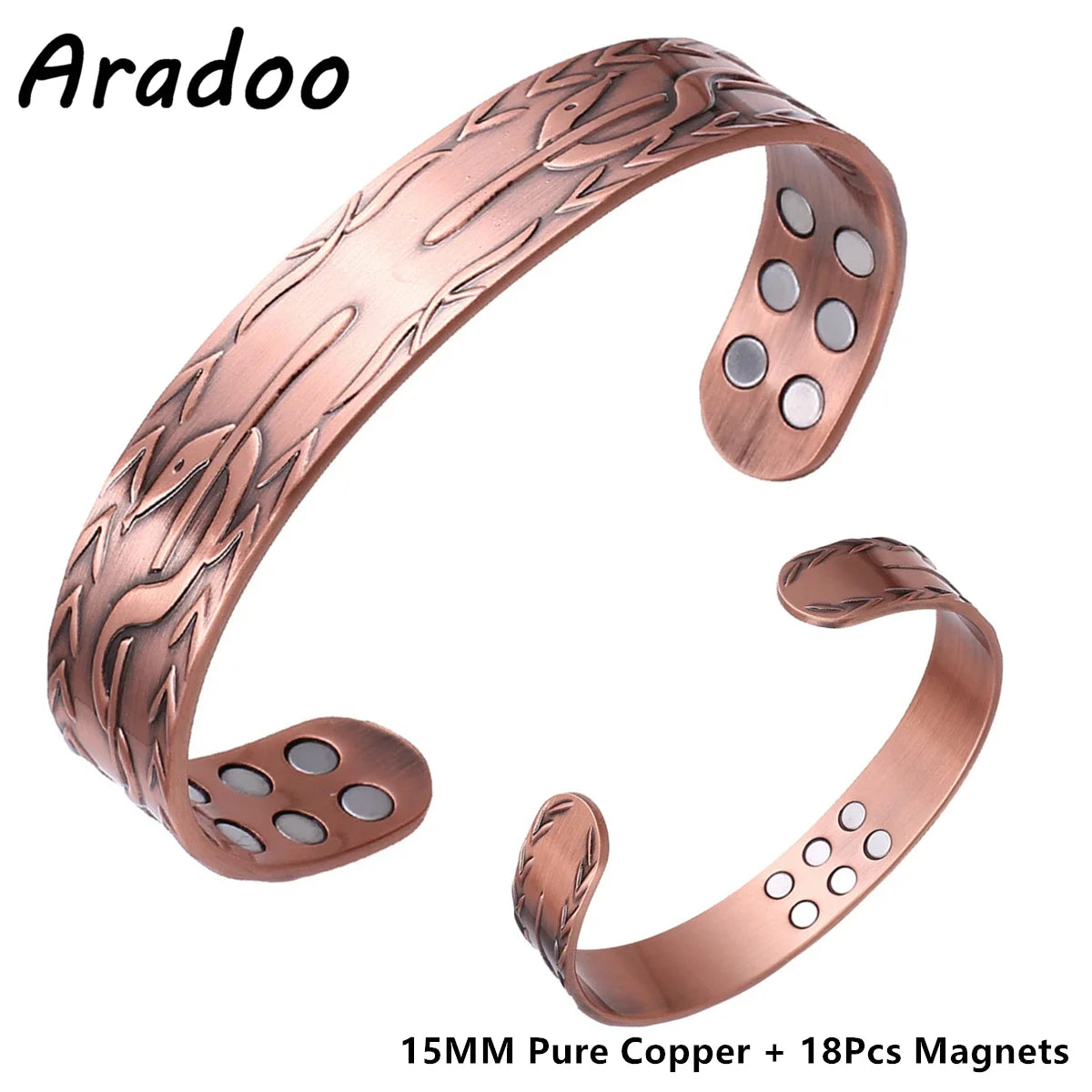 Vintage Pure Copper Cuff Bracelet | Magnetic Therapy for Wellness